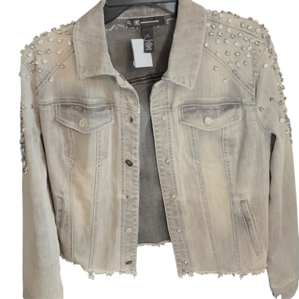 INC International Concept Bling Jean Jacket. NWT.